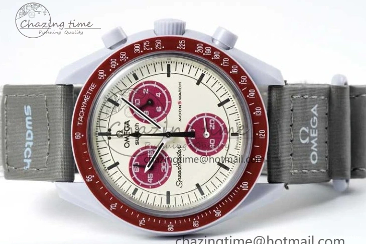 1229 Speedmaster Misson To Pluto 1:1 Best Edition Gray Dial On Nylon Strap Quartz TravelReady 7858